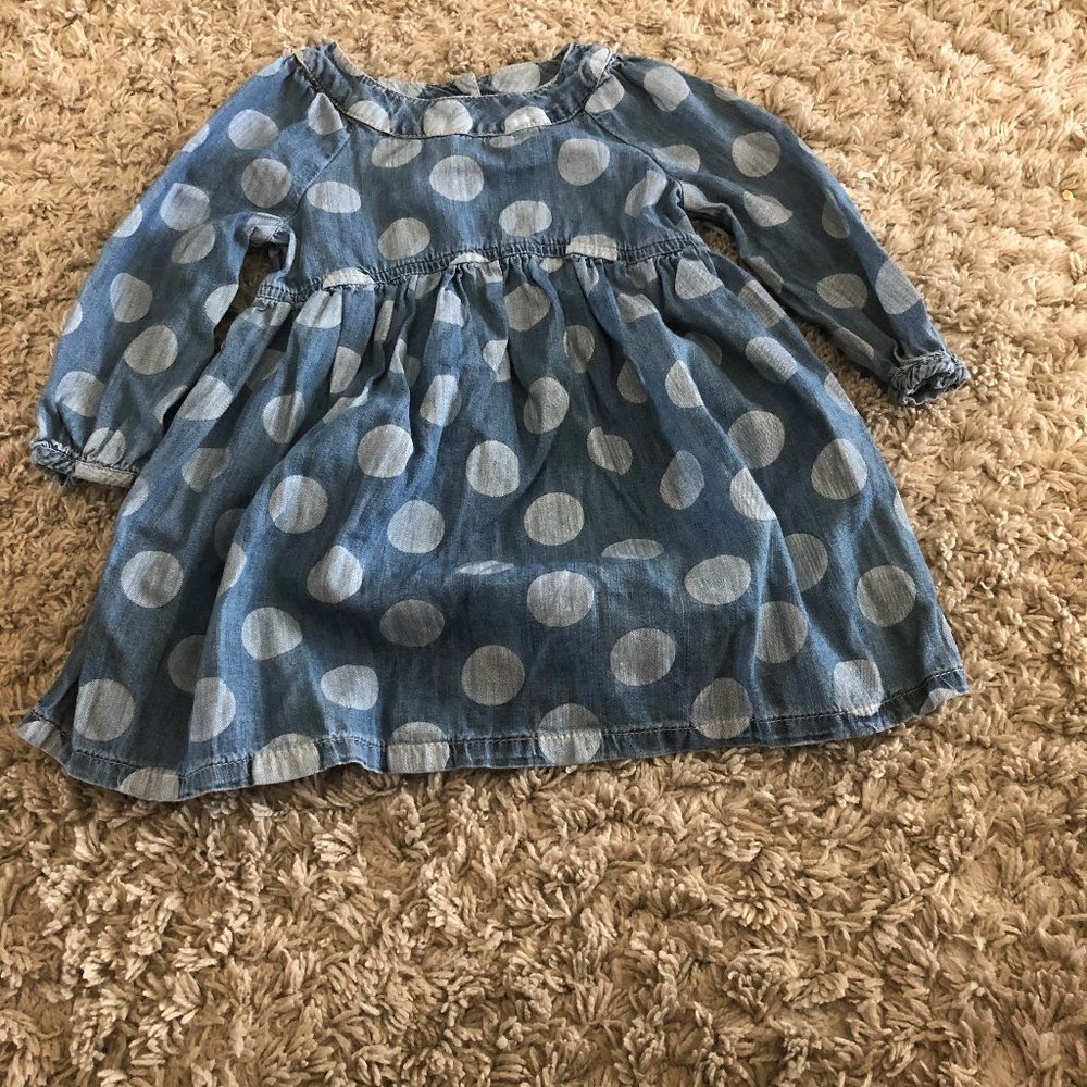 Baby Gap Blue  Pokla dot dress